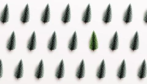 Background with pine and spruce decorative trees. Christmas green tree patter Stock Illustration