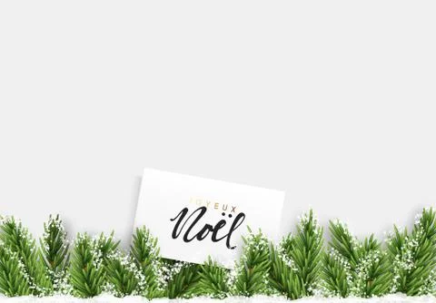 Background with pine spruce realistic branches. bottom line. Decorative Chris Stock Illustration