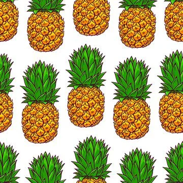 Background of pineapples Stock Illustration