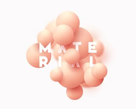 Background with pink balls, blur effect. 3d round spheres. Illustrazione stock