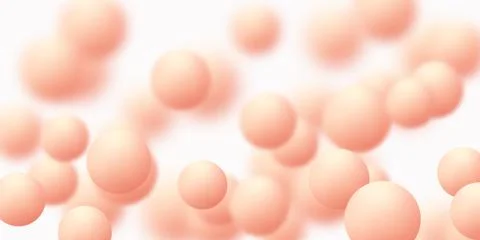 Background with pink balls, blur effect. 3d round spheres. Geometric design e Stock Illustration