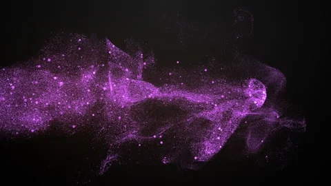 Background with pink colored particles on black background Video stock 267019857