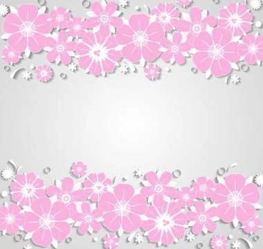 Background with pink flowers Stock Illustration