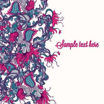 Background with pink flowers Stock Illustration
