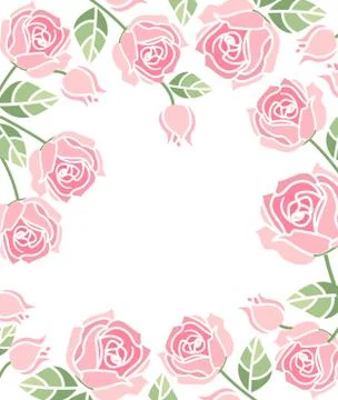 Background with pink roses Stock Illustration