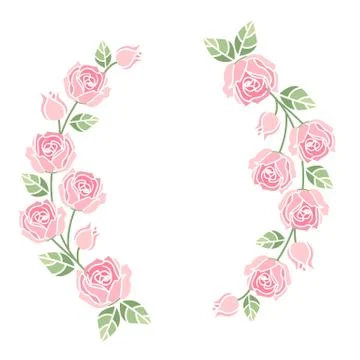 Background with pink roses Stock Illustration
