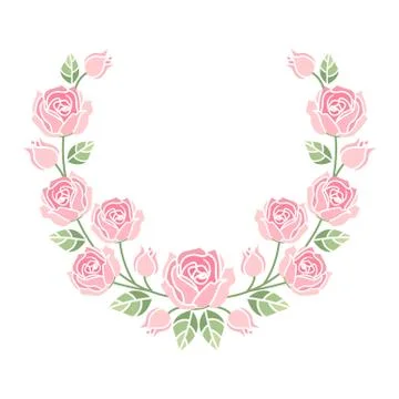 Background with pink roses Stock Illustration