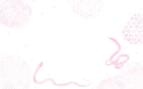Background of pink snake, Japanese pattern and cherry blossom snowstorm in .. Stock Illustration