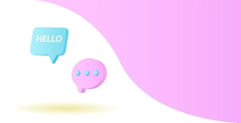 Background of pink speech bubbles in 3d Stock Illustration