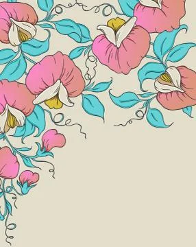 Background with pink sweet pea Stock Illustration