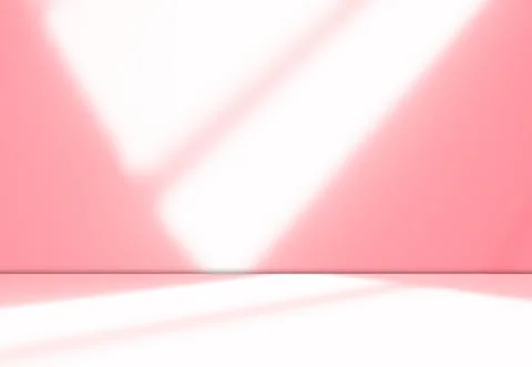 Background pink wall studio shadow kitchen podium table product backdrop Stock Photos