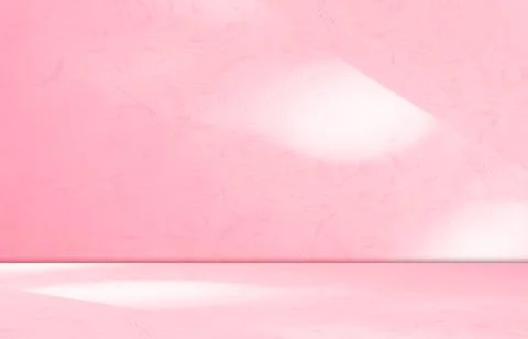 Background pink wall studio shadow kitchen podium table product backdrop Stock Photos