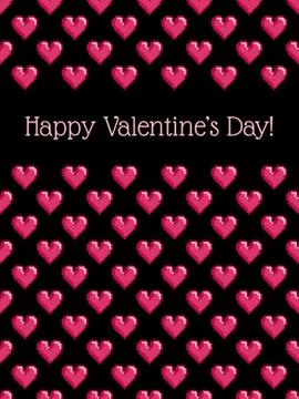 Background with pixel hearts Stock Illustration