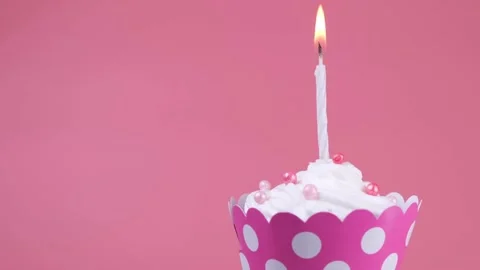 Background with place to insert text,copy space Rotating birthday cake for girl Stock Footage 196827967