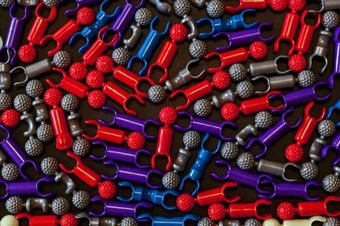 Background of plastic constructor elements 写真素材