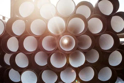 Background of plastic pipes. Great for your design and texture background Stock Photos