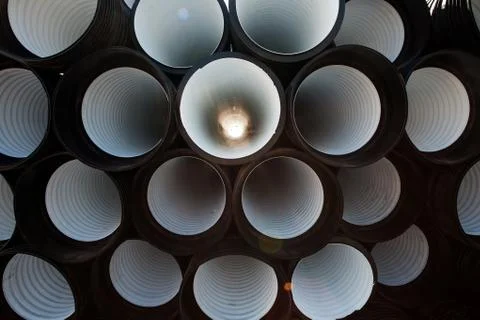 Background of plastic pipes Stock Photos