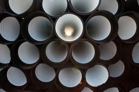Background of plastic pipes Stock Photos