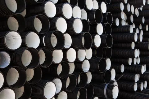 Background of plastic pipes Stock Photos