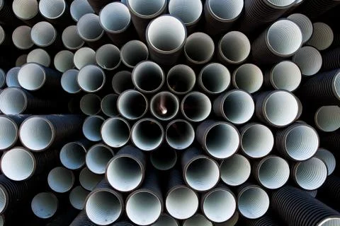 Background of plastic pipes Stock Photos