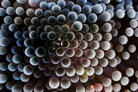 Background of plastic pipes Stock Photos