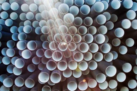 Background of plastic pipes Stock Photos