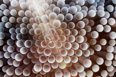 Background of plastic pipes Stock Photos