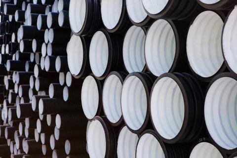 Background of plastic pipes Stock Photos