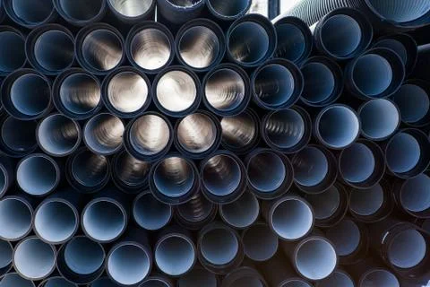 Background of plastic pipes Stock Photos