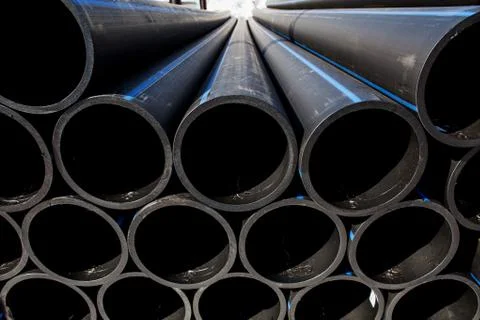 Background of plastic pipes Stock Photos