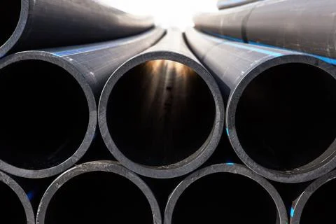 Background of plastic pipes Stock Photos