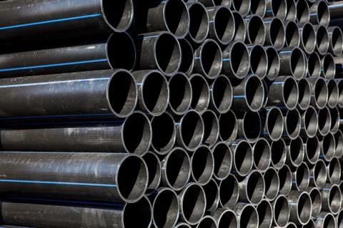 Background of plastic pipes Stock Photos