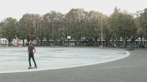 Background plate local town square Video stock 89904393