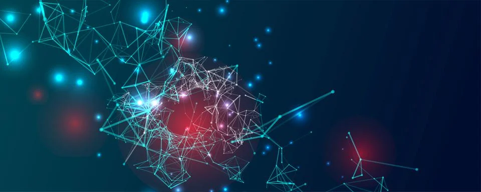 Background with plexus effect. Futuristic vector illustration. Stock Illustration