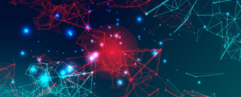 Background with plexus effect. Futuristic vector illustration. Stock Illustration