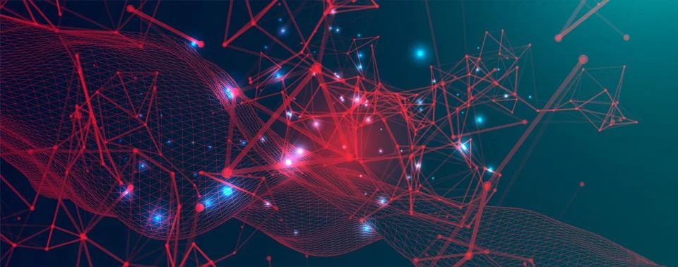 Background with plexus effect. Futuristic vector illustration. Stock Illustration