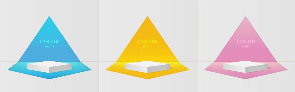 Background podium, 3d square showcase for summer product presentation. White Stock Illustration