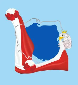 Background with Polish outline Stock Illustration