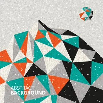 Background of polygonal landscape, the mountain and the sun Illustrazione stock