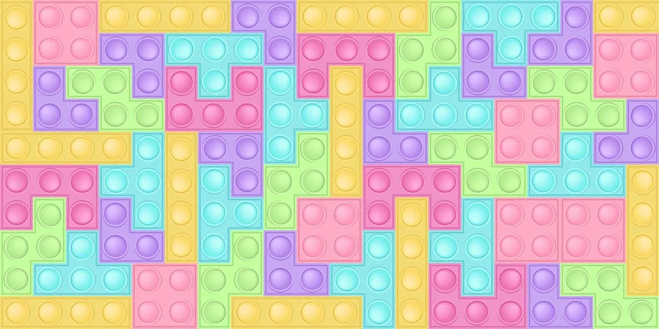 Background of popit bricks - trendy silicon fidget toys. Antistress addictive Stock Illustration