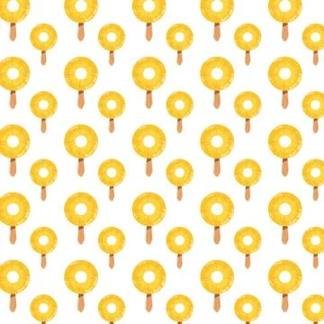 Background popsicles cold fresh pineapples Illustrazione stock