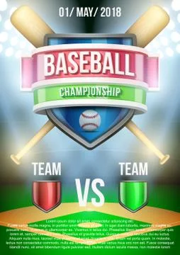 Background for posters baseball stadium game announcement. Vector Stock Illustration