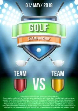 Background for posters golf field game announcement. Vector Illustrazione stock