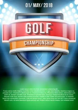 Background for posters golf field game announcement. Vector Illustrazione stock