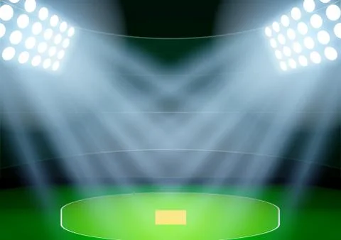 Background for posters night cricket stadium in the spotlight. Vector Stock Illustration
