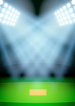Background for posters night cricket stadium in the spotlight. Vector Stock Illustration