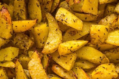 Background of potato slices. Stock Photos