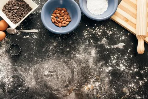Background -  Preparing Cookies And Muffins. Stock Photos