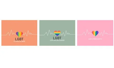 Background in pride month with orange green and pink Stock Illustration