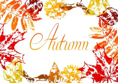 Background with printed leaves. Stock Illustration